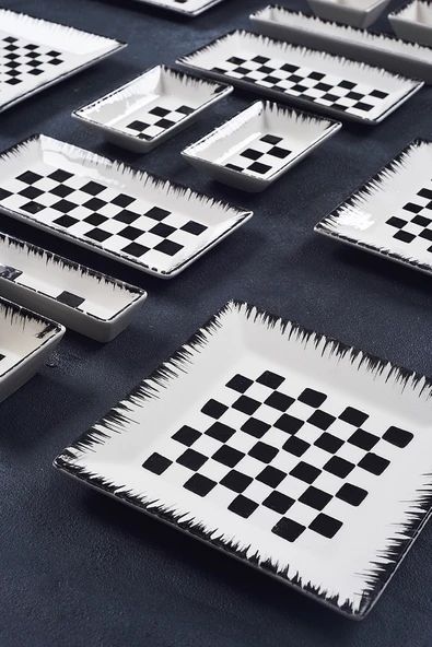 Piatti Naturali 16 Parça 6 Kişilik Dama Kahvaltı Takımı Handmade Kahvaltılık Sunum Seti Servis Tabakları - 2