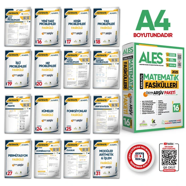 2025 ALES MATEMATİK Kara Kutu 2.Cilt Fasikül SETİ (16lı) ÖSYM Çıkmış Soru Bankası Çözümlü