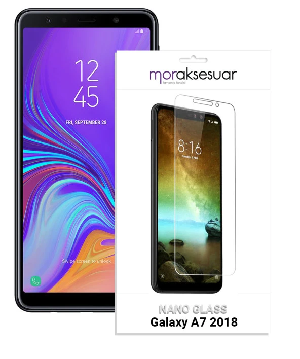 Samsung Galaxy A7 2018 Nano Kırılmaz Cam Ekran Koruyucu İnce Esnek