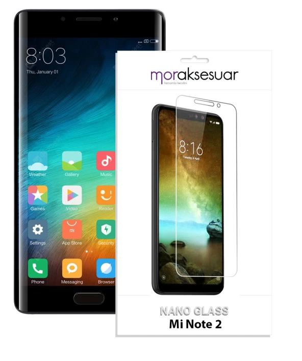 Xiaomi Mi Note 2 Nano Kırılmaz Cam Ekran Koruyucu İnce Esnek