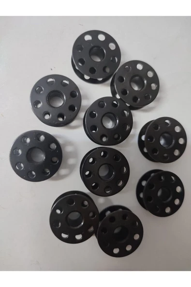 DREAMS  Sanayi Tipi Düz Dikiş Makinası Metal Delikli Siyah Masura (10 Adet) Siyah Masura