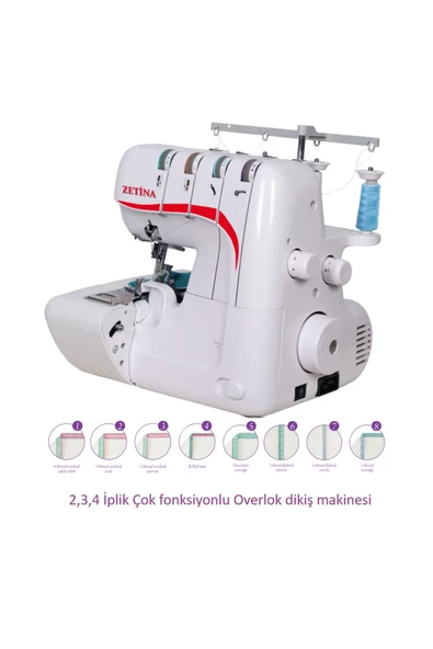 Zetina  325 4 Ip Overlok Makinası