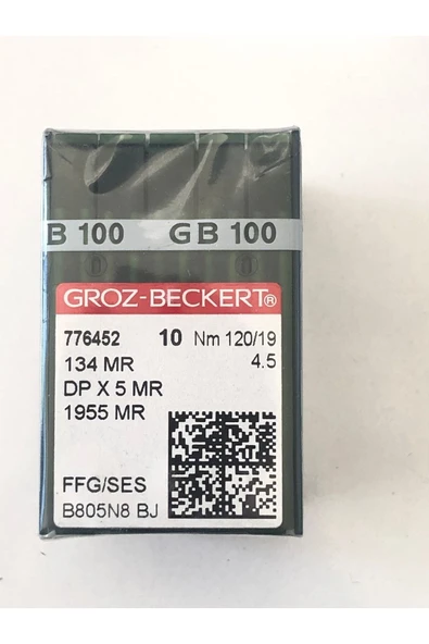 Groz Beckert  Düz Makina Kot Dikiş Iğnesi Dpx5 Mr 120/19 Numara 100adet Iğne