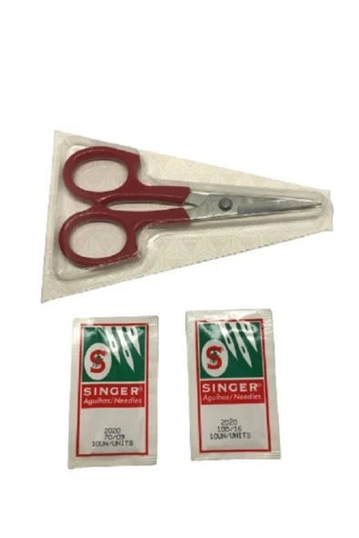 SİNGER  Pin Düz Uçlu Nakış Makası Ve 20 Adet Iğne