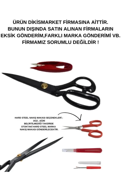 SİNGER  Pin Marka 8inç Orijinal Kumaş Kot Kesim Profesyonel Terzi Makası Ve Nakış Makası Ilik Sökücü Seti