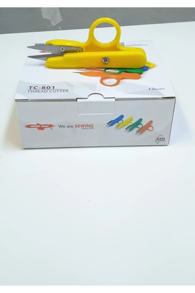 Golden Eagle  Iplik Temizleme Makası Dikiş Nakış Makası Sarı - 2