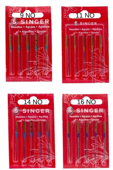 SİNGER  Ev Tipi Makinelere Uygun Dikiş Makinesi Iğne Seti ( 10, 12,14 Ve 16 No) 2045