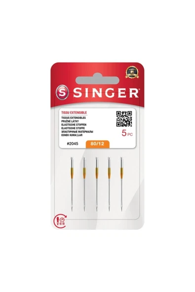 SİNGER  SINGER Dikiş Makinesi Iğnesi Penye-jarse 2045- 80/12 Numara