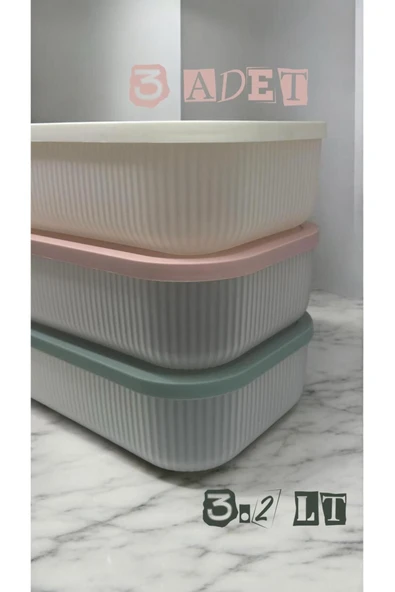 3.2 Lt Mix Renkli Kapak 3 Lü Saklama Kutusu Organizer Dolap İçi Düzenleyici Set - 3 Adet