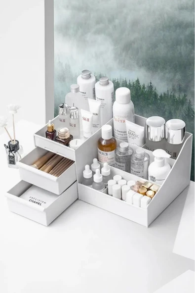 Rose Elegance Çekmeceli Çok Amaçlı Organizer Kozmetik Parfüm Rose Ruj Serum Takı Düzenleyici - 3