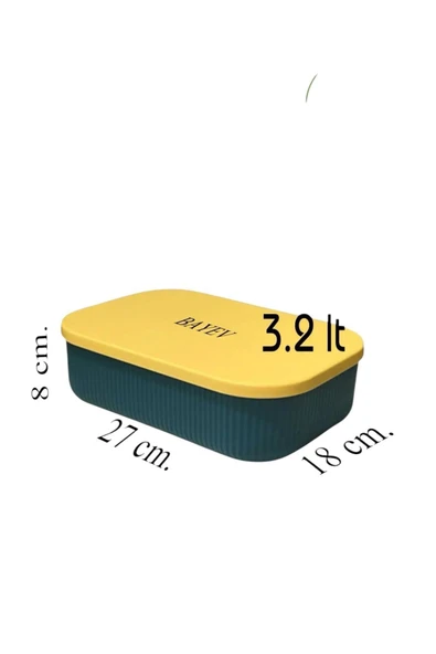 3’lü Set - 3.2 Lt Mix Kapaklı Kozmetik Saklama Kabı Banyo organizer - 4
