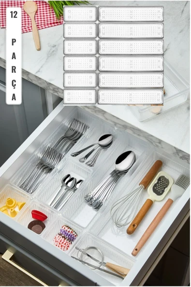 Bade 12 Parça Çekmece İçi Kaşıklık Düzenleyici Organizer - Çatal Bıçak Kutusu
