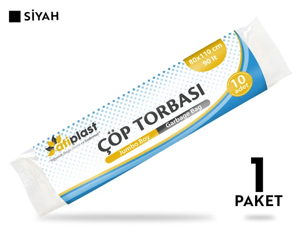 Atiplast Çöp Torbası Endüstriyel Jumbo Boy 500 gr 80 x 110 cm Siyah - 2