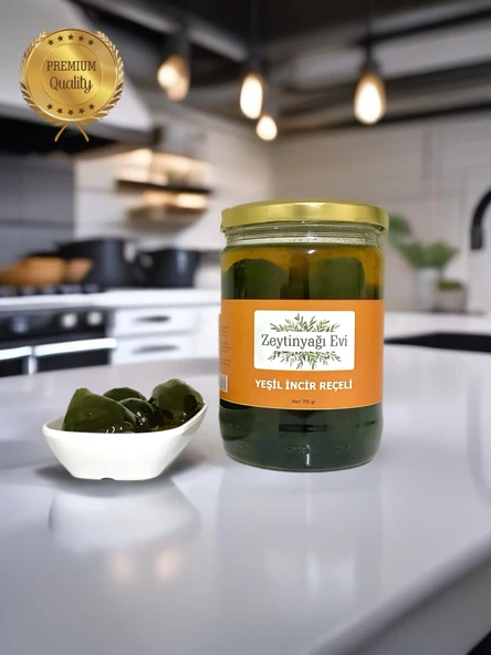 Yöresel Lezzetler Akdeniz Yeşil İncir  Reçeli Cam Şişe 710 Gram - 5