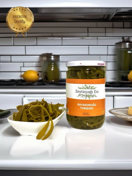Özel Cam Şişe  Kaya Koruğu Turşusu 600 gram