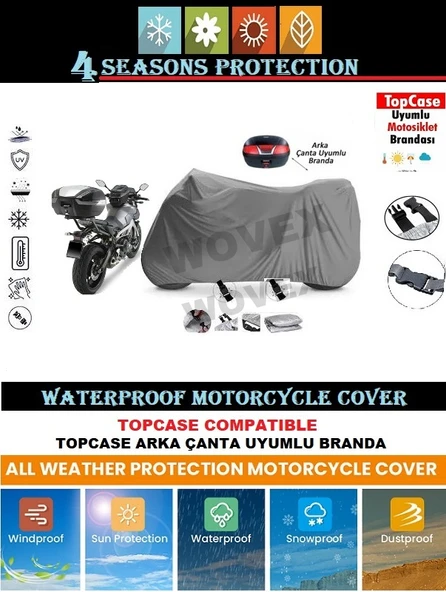 Motosiklet Brandası Topcase Uyumlu Su Geçirmez Branda,örtü - Resim 2