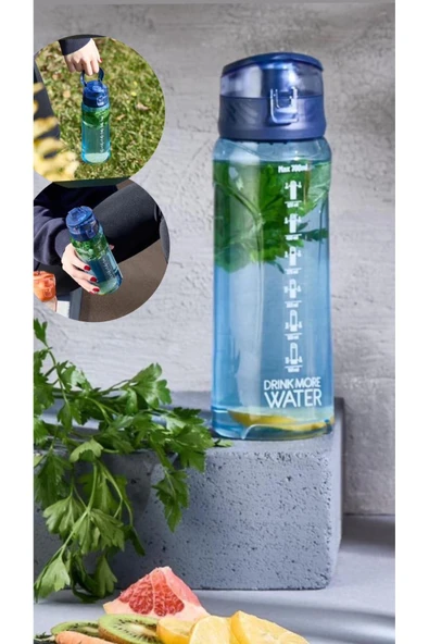 Sports Mavi 700 ML Polikarbon Sızdırmaz Kapaklı Matara - Kolayca Taşınabilir Tasarım Suluk Detoks ürün görseli