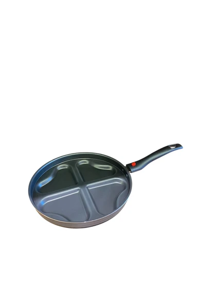 Romantik Kalpli Krep Pankek Ve Omlet Tavası 24cm 4 Gözlü
