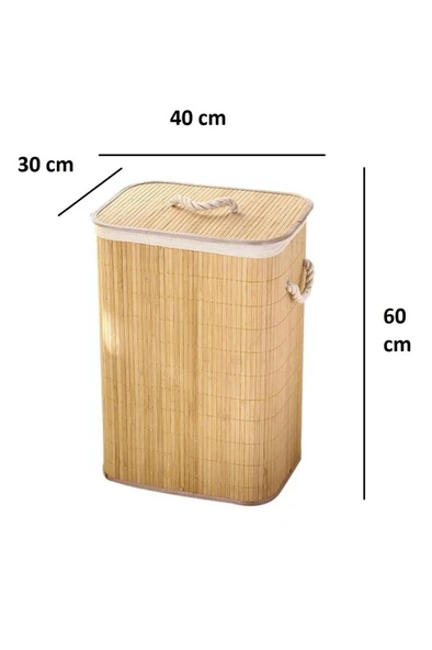 Bambu Kirli Çamaşır Sepeti Dikdörtgen 16565 - 5
