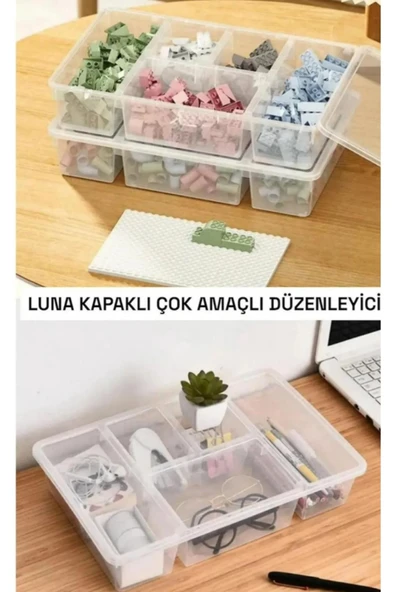 3 Parça Oyuncak Düzenleyici Set - 2 Adet Luna 1 Adet 18 Bölmeli Boncuk Organizer - Resim 2