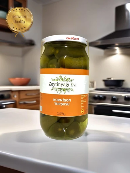 Kornişon Turşusu 1000 gram Cam Şişe - 8
