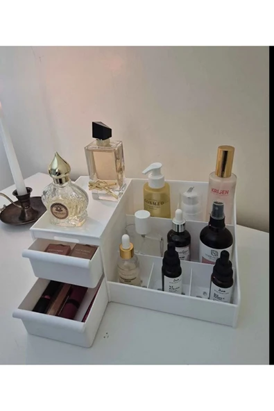 Rose Elegance Çekmeceli Çok Amaçlı Organizer Kozmetik Parfüm Rose Ruj Serum Takı Düzenleyici - 6