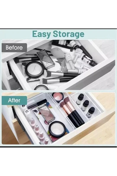 7’li Modüler Çekmece İçi Düzenleyici Takı Kutusu Makyaj Organizeri Masa Üstü toparlayıcı - Resim 2