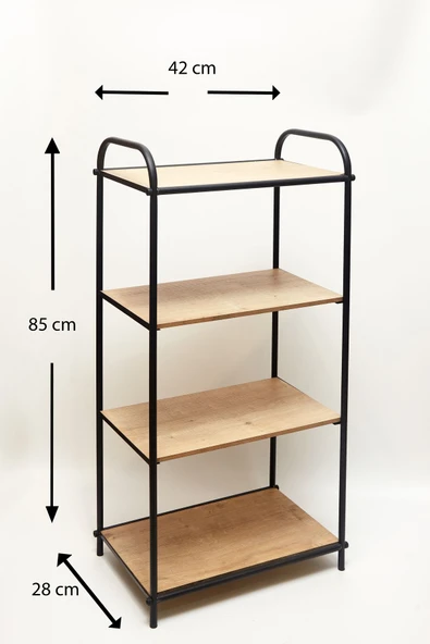 Jumbo 4 Katlı Lüx Metal Ayakkabılık Raf - Dekoratif Stand - Resim 3