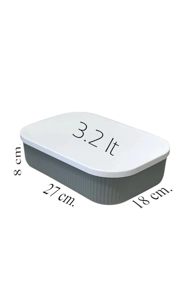 3’lü Set - 3.2 Lt Mix Kapaklı Kozmetik Saklama Kabı Banyo organizer - 3