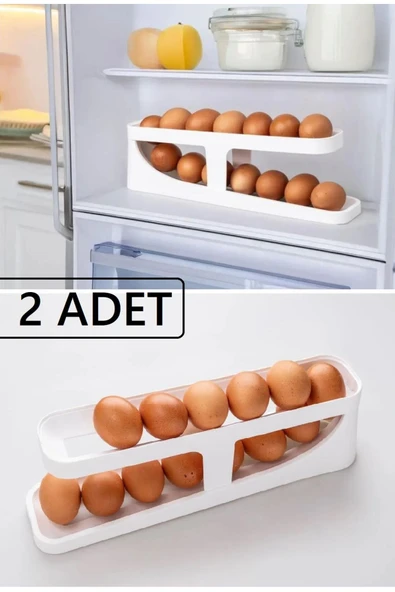 2 Adet Kayar Yumurta Organizeri 2 Katlı Yumurta Rafı