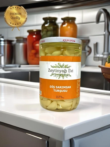Diş Sarımsak Turşusu 600 gram Cam Şişe - 4