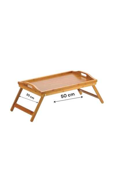 Bambu 50x30 Keyif Tepsisi 700658 Yatakta Kahvaltı Keyfi Tepsi Katlanır Yatak Çalışma Sehpası - 3