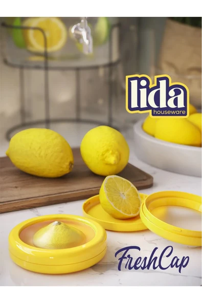 3'lü FreshCap -Meyve,Sebze,Soğan,Limon ve Domates Saklama Kabı Esnek ve Yeniden Kullanılabilir - Resim 4