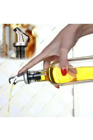 Kapaklı Şişe Ucu Servis Aparatı Damlalık Yağdanlık Tıpa Tapa Mantar - 4