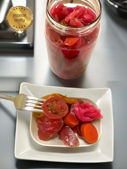 Yöresel Lezzetler Karışık Kırmızı Turşu Cam Kavanoz - 8