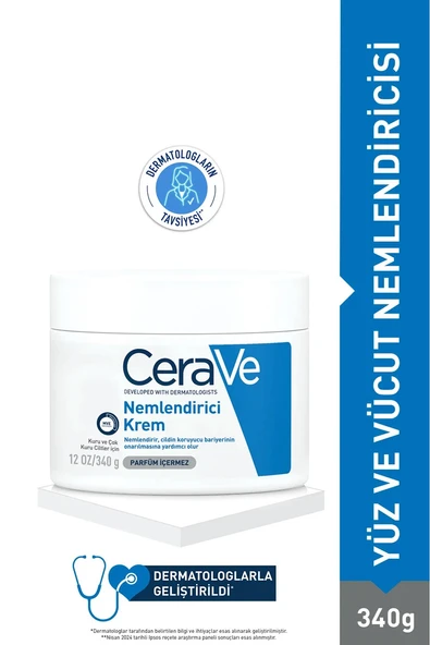 CeraVe Nemlendirici Yüz Ve Vücut Kremi-Kuru Ciltler İçin Seramid Ve Hyalüronik Asit İçerikli 340gr