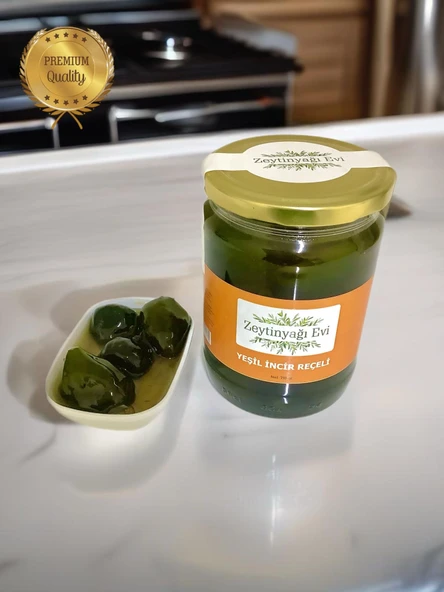 Yöresel Lezzetler Akdeniz Yeşil İncir  Reçeli Cam Şişe 710 Gram - 4