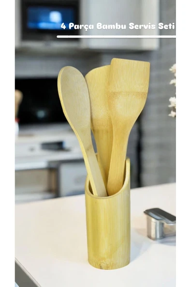 Bambu Fileli 4 Parça Servis Seti  700624