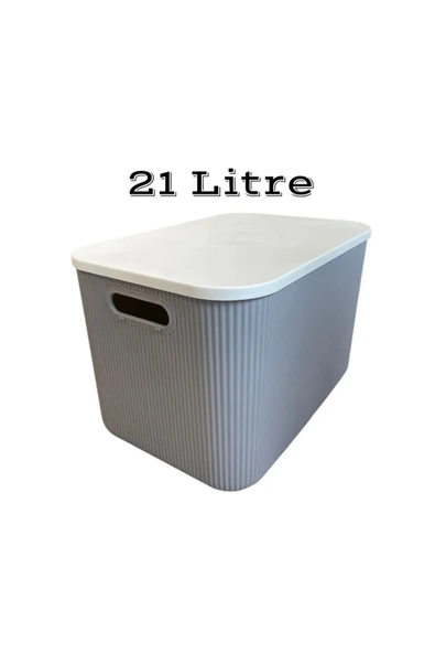 4'lü Storage Set Dolap Içi Düzenleyici Kapaklı Saklama Kutusu 21,13,6 lt Anaokulu Hobi Box - Resim 2