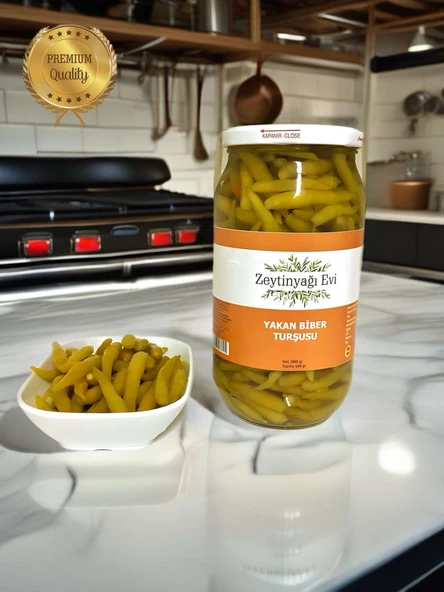 Yöresel Lezzetler Acı Yakan Biber Turşusu 1000 GRAM Cam Kavanoz