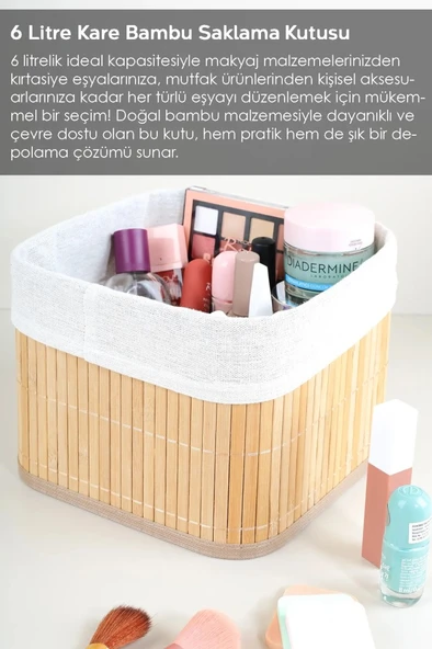 Bambu 4'lü Pinterest Stil Organizer Sepet 16572 - 5