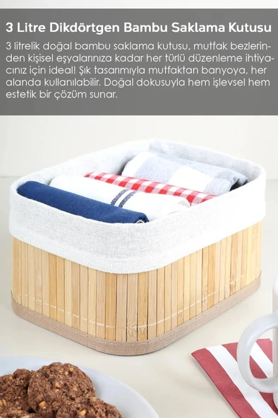 Bambu 4'lü Pinterest Stil Organizer Sepet 16572 - 7