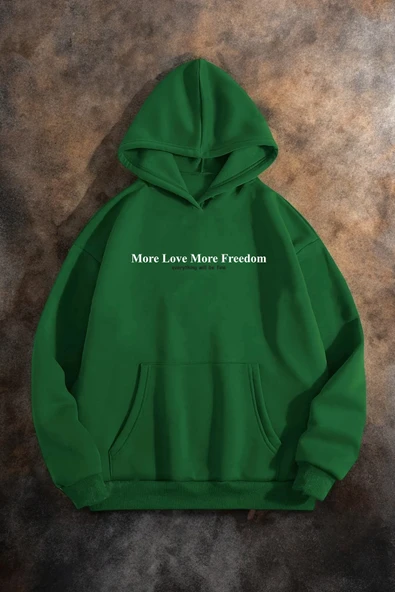 More Love Baskılı Oversize Sweatshirt