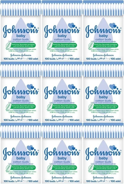Johnsons Baby Kulak Temizleme Çubuğu 100 Adet (9 Lu Set)