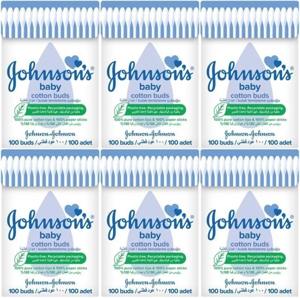 Johnsons Baby Kulak Temizleme Çubuğu 100 Adet (6 Lı Set)