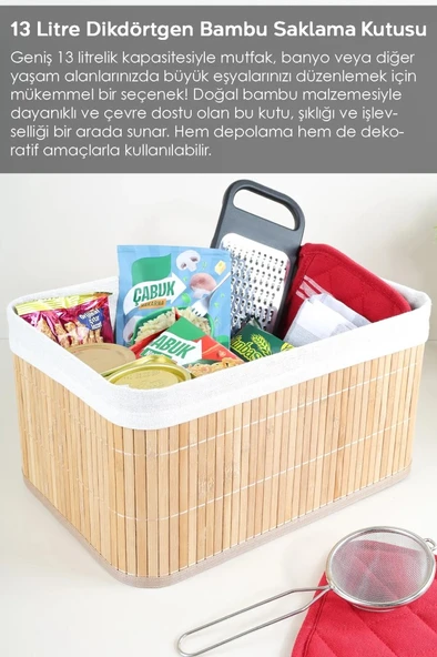 Bambu 4'lü Pinterest Stil Organizer Sepet 16572 - 4