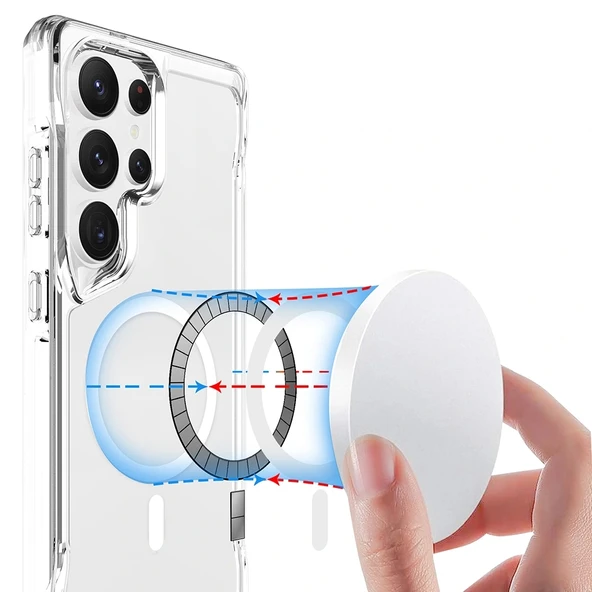 Galaxy S25 Ultra Kılıf Redclick Magsafe Şarj Özellikli T-Max Magsafe Kapak - Resim 8