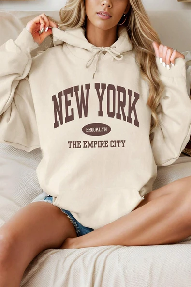 New York Baskılı Oversize Sweatshirt ürün görseli 1