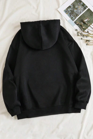 Answer me  Baskılı Oversize Sweatshirt - Resim 3