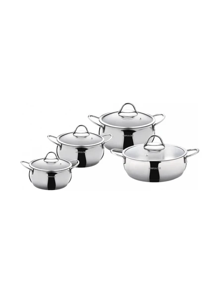 Emsan Cemre İndüksiyon Tabanlı 8 Parça Çelik Tencere Seti - Resim 4